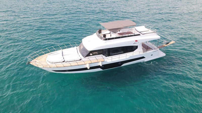 private yacht in side