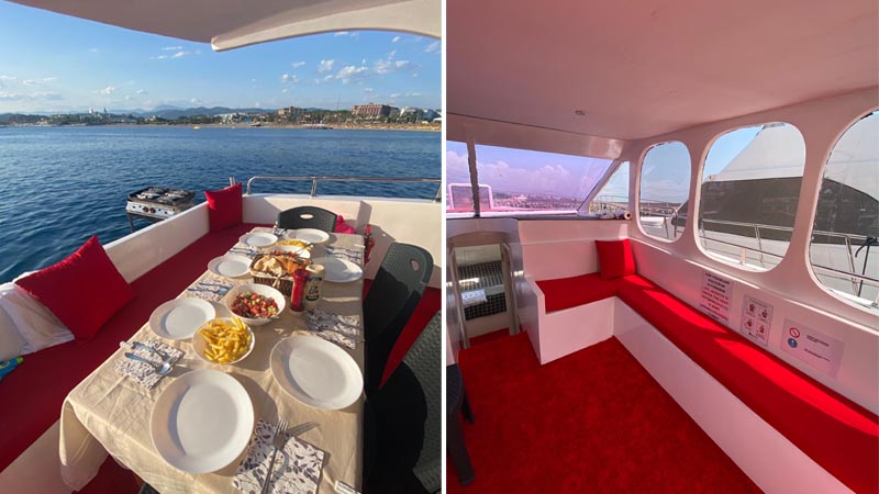 dinner on aura yacht okurcalar