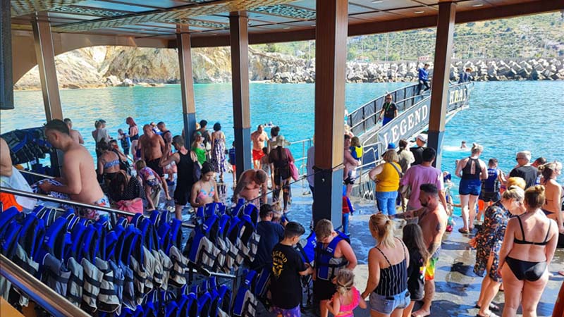 pirate boat tour swimming